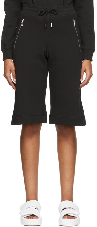 Dries Van Noten Black Terry Zipped Shorts In 900 Black