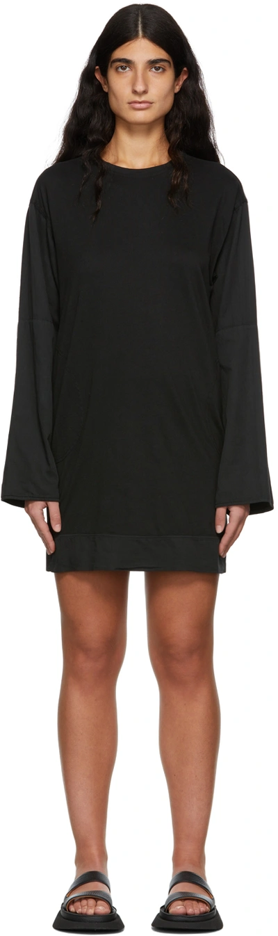 Raquel Allegra Black Phoebe Sleeve Dress In Blk Black