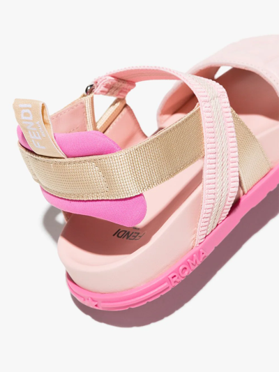 Shop Fendi Ff Logo-strap Sandals In Pink