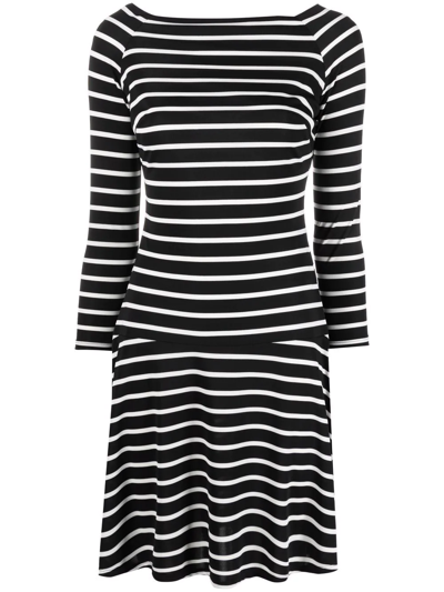 Shop Lauren Ralph Lauren Stripe-print Mini Dress In Black