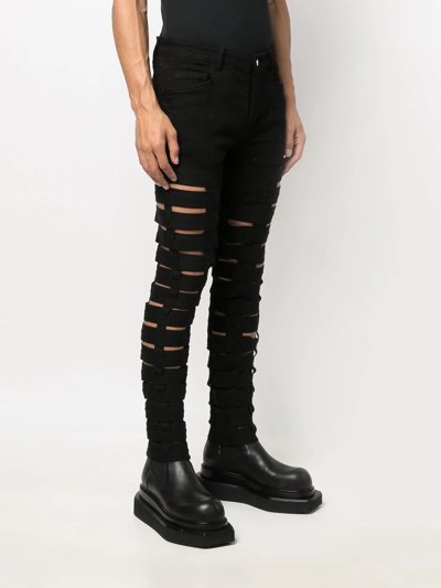 Shop Rick Owens Spartan Cut-out Skinny Jeans In Black