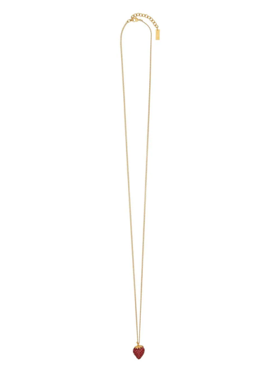 Shop Saint Laurent Cherry-pendant Necklace In Gold