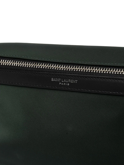 Shop Saint Laurent City Logo-print Belt Bag In Green