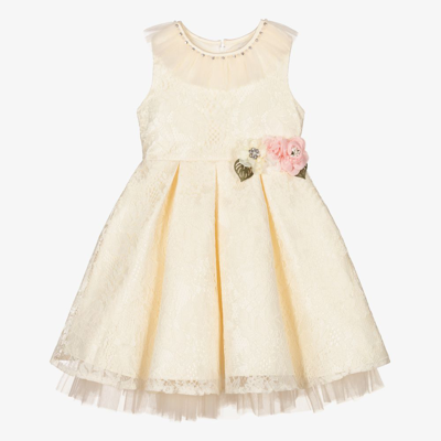 Shop Beau Kid Girls Ivory Lace Dress & Corsage