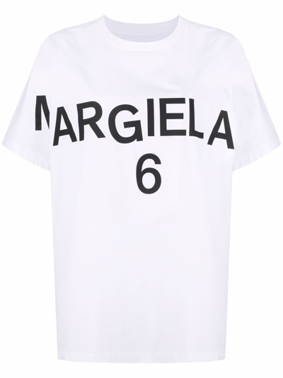 Shop Mm6 Maison Margiela T-shirt With Print In White