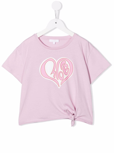 Shop Chloé T-shirt In Pink & Purple