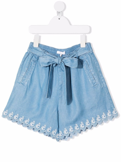 Shop Chloé Bite Shorts In Blue