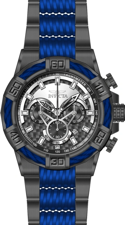 Shop Invicta Bolt Chronograph Gunmetal Glass Fiber Dial Mens Watch 25766 In Two Tone  / Blue / Grey / Gun Metal / Gunmetal / Skeleton