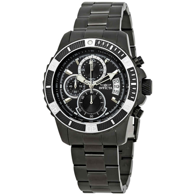 Shop Invicta Pro Diver Chronograph Black Dial Men's Watch 22417 In Black / Silver