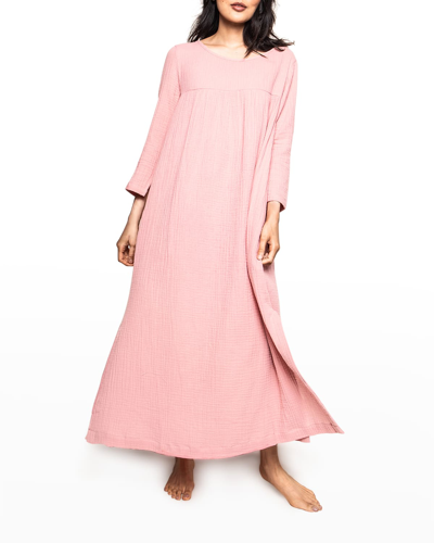 Shop Petite Plume Provence 3/4-sleeve Gauze Nightgown In Pink