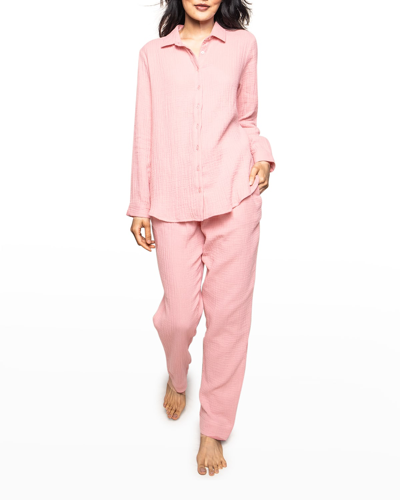 Shop Petite Plume Gauze Drawstring Pants In Pink