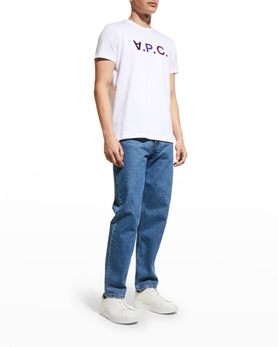 Shop Apc Men's Vpc Logo T-shirt In Violet
