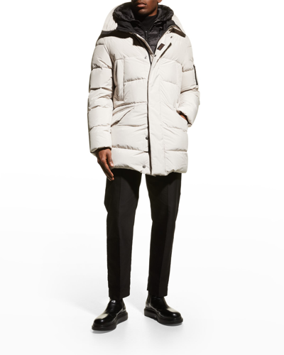 Moorer Men's Pearl Goose Down Hooded Parka In Natural
