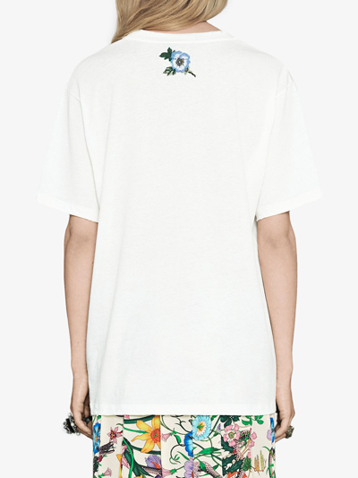 Shop Gucci T-shirt Oversize Con Logo  In White