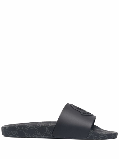 Shop Moncler Slide Jeanne In Black