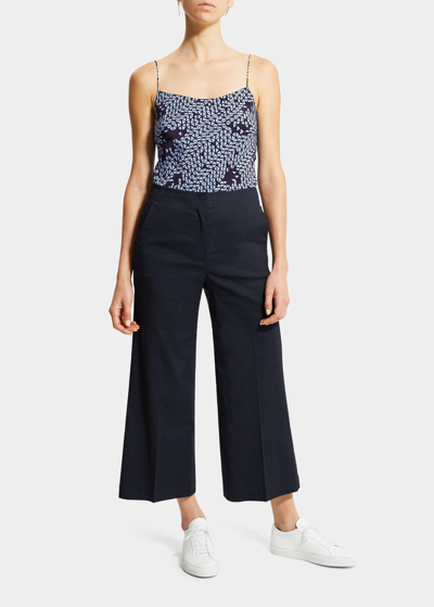 Shop Theory Terena Cropped Wide-leg Pants In Concord