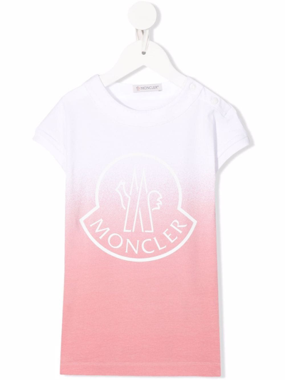 Shop Moncler Gradient-effect T-shirt Dress In 白色