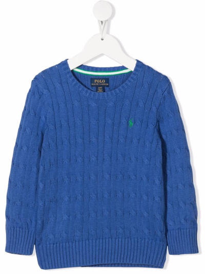 Shop Ralph Lauren Cable-knit Cotton Jumper In Blau