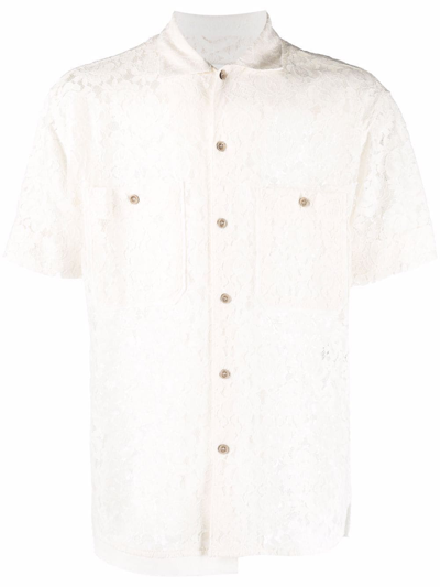 Andersson Bell Embroidered-flower Detail Shirt In Neutrals
