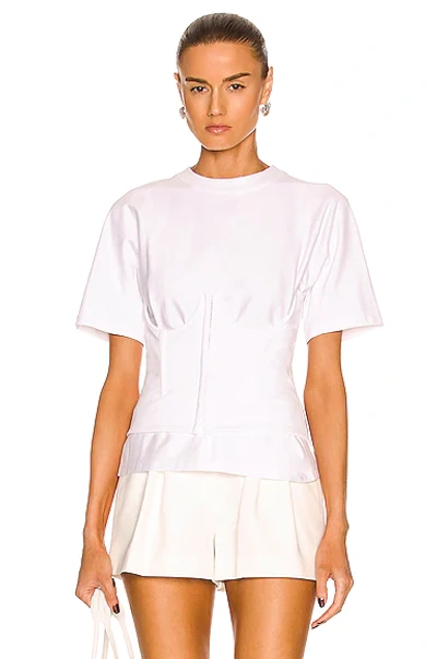 Shop Alaïa Corset T-shirt In Blanc