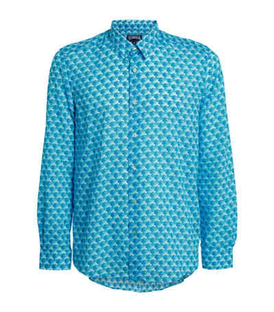 Shop Vilebrequin Micro Waves Shirt In Blue