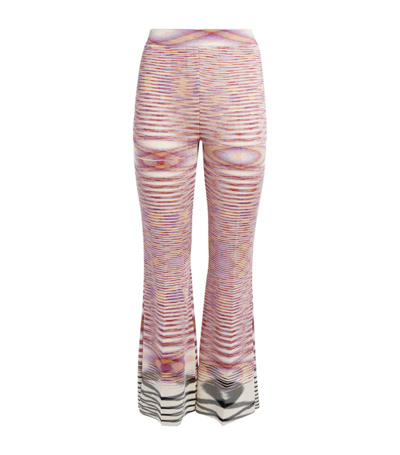 Shop Missoni Abstract Print Flared Trousers In Purple