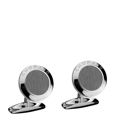 Shop Chopard Stainless Steel Classic Cufflinks In Silver