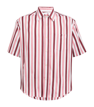Shop Ami Alexandre Mattiussi Ami Paris Cotton Striped Shirt In Pink