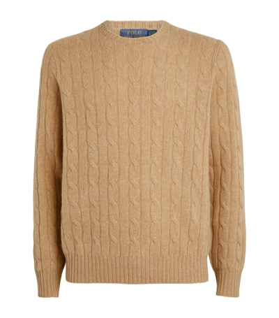 Shop Polo Ralph Lauren Cashmere Cable-knit Sweater In Beige