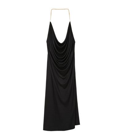 Shop Loewe Silk Chain Dress In Black
