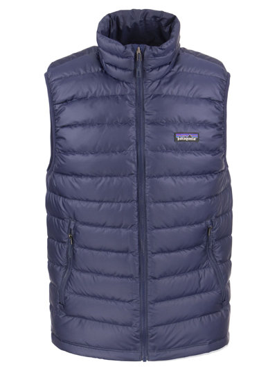 Shop Patagonia Down Sweater Vest In Blue