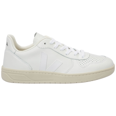 Shop Veja V-10 Sneakers In Extra White