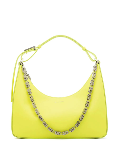 Shop Givenchy Moon Cut Out Small Model Bag In Fluo Yellow Leather