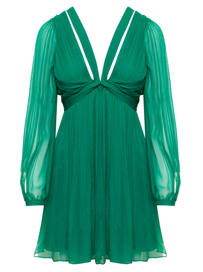 Shop Alberta Ferretti Womans Green Chiffon Dress