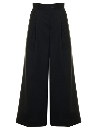 Shop Noir Kei Ninomiya Womans Black Wool Flare Pants