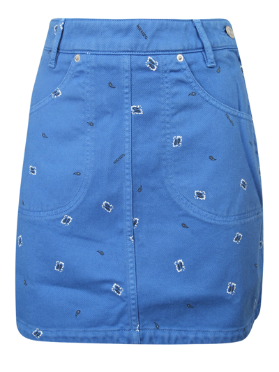 Shop Kenzo Paisley Print Skirt In Blue