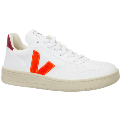 Shop Veja Women's Shoes Trainers Sneakers   V-10 Cwl In White