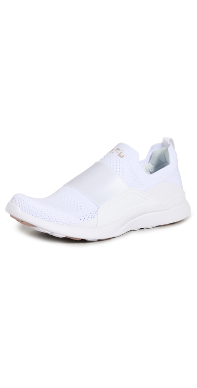 Shop Apl Athletic Propulsion Labs Techloom Bliss Sneakers In White/rose Dust