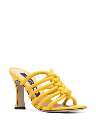 Shop Sergio Rossi Sr Alicudi Knot-detail Sandals In Yellow