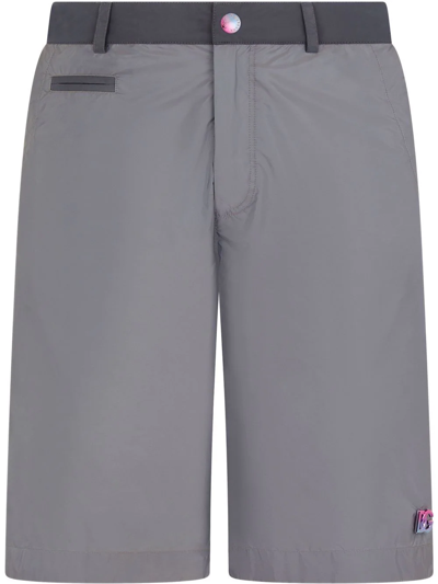 Shop Dolce & Gabbana Two-tone Long Swim Shorts In Grey