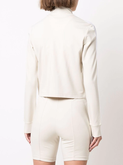 Shop Calvin Klein Jeans Est.1978 Cropped Logo-tape Jacket In Neutrals