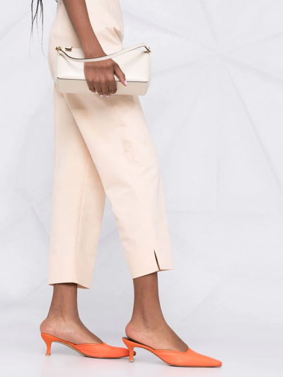 Shop Boutique Moschino High-waisted Crop Trousers In Neutrals