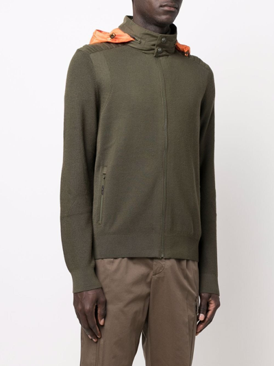Shop Polo Ralph Lauren Contrast-hood Zipped Hoodie In Green