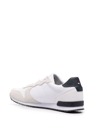 Shop Tommy Hilfiger Side Stripe-detail Sneakers In White