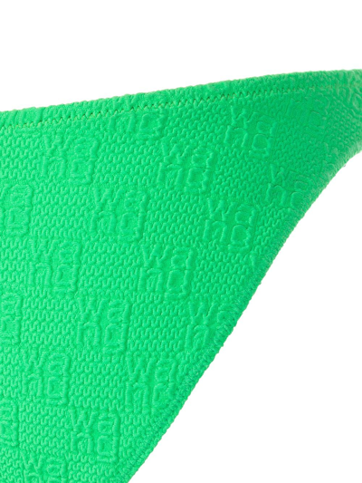 Shop Alexander Wang Knit Logo Bikini Bottoms In Green