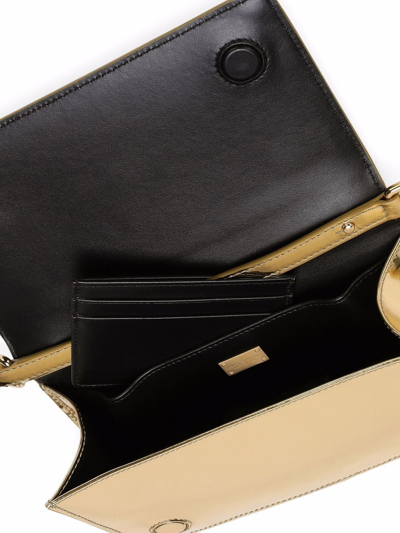 Shop Dolce & Gabbana Logo-tag Leather Phone Bag In Gold