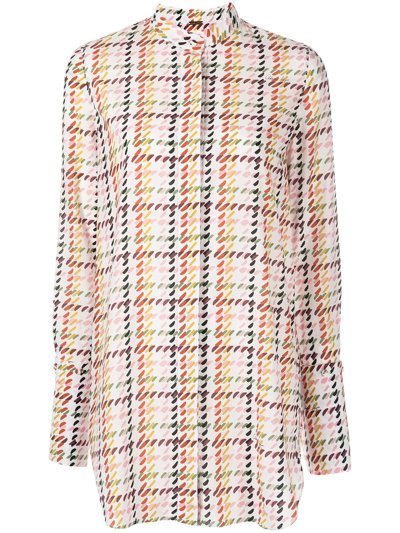 Shop Adam Lippes Abstract-print Cotton Voile Shirt In Multicolour