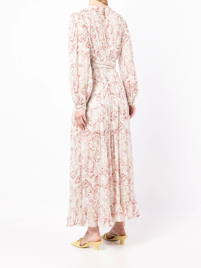 Shop Evarae River Organic-silk Long Dress In Brown