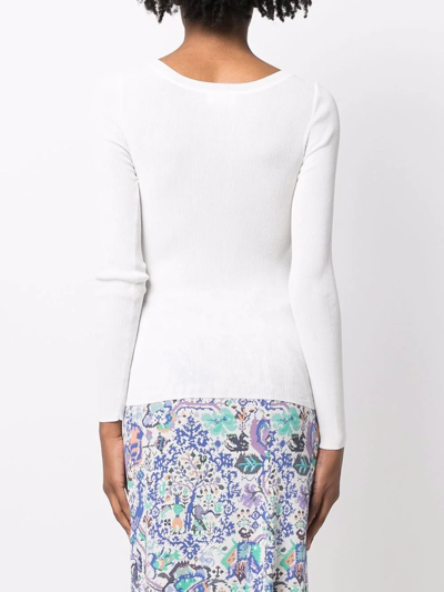 P.a.r.o.s.h V-neck Ribbed Knit Jumper In White