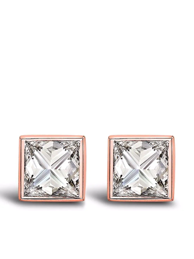 Shop Pragnell 18kt Rose Gold Rockchic Diamond Earrings In Pink